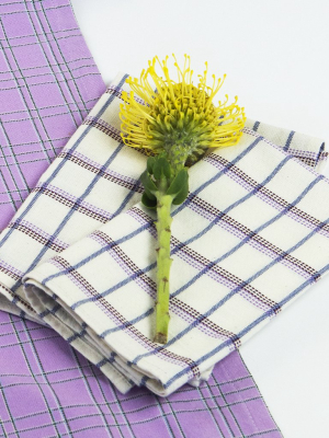 San Lucas Plaid White Napkin