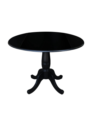 Davidson Round Dual Drop Leaf Pedestal Table Black - International Concepts