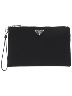 Prada Logo Plaque Pouch