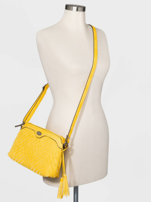 Bolo Zig Zag Woven Multi Compartment Crossbody Bag