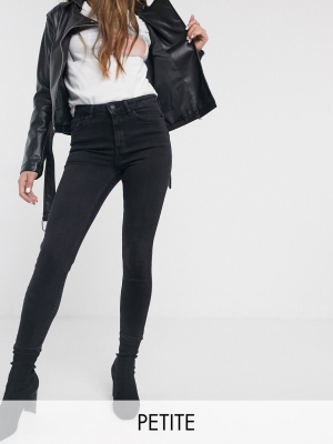 New Look Petite High-waisted Skinny Jean In Black