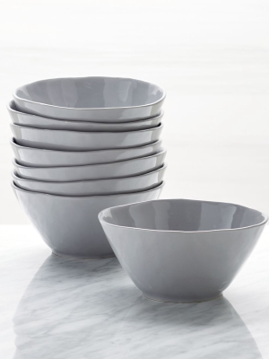 Mercer Grey Bowls, Set Of 8