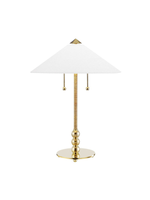 Flare Aged Brass Table Lamp