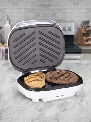 Brentwood Electric Contact Grill 2 Slice Capacity - White