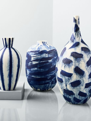 Abstract Indigo Vases