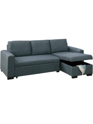 2pc Wooden Sectional Set Gray - Benzara