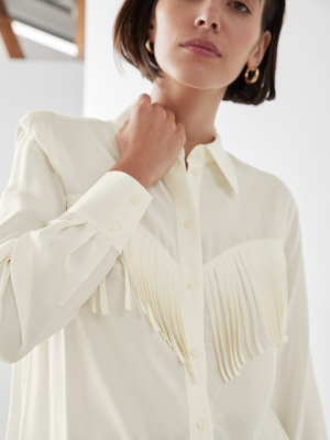 Button Up Fringe Shirt