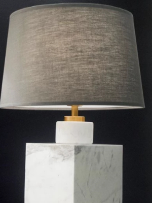 Short Canaan Marble Table Lamp White