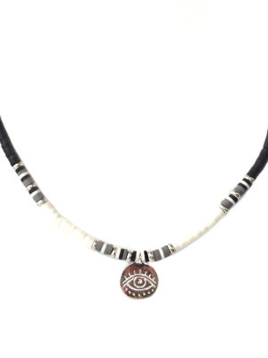 Heishi Bead Evil Eye Necklace