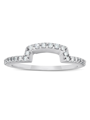 Pompeii3 1/4ct Diamond Curved Contour Guard Band Womens Wedding Ring 14k White Gold