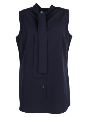 Prada Tie Neck Sleeveless Shirt