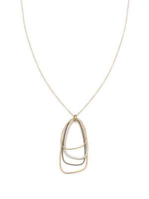 Long Tri-toned Multi-triangle Necklace