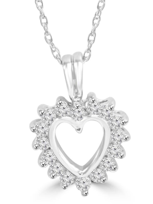 Pompeii3 3/8ct Heart Shape Diamond Womens Pendant Solid 10k White Gold Popular Gift Item