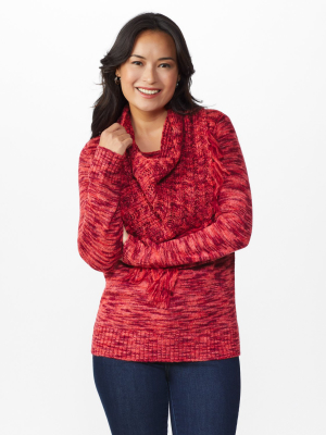 Westport Detachable Scarf Neck Pullover Sweater