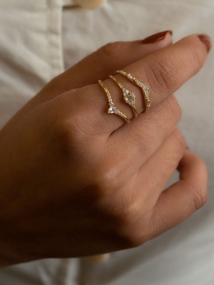 Diamond Baguette Cluster Whisper Ring