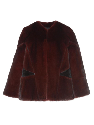 The Norah Dyed Mink Fur Jacket With Silk Inserts