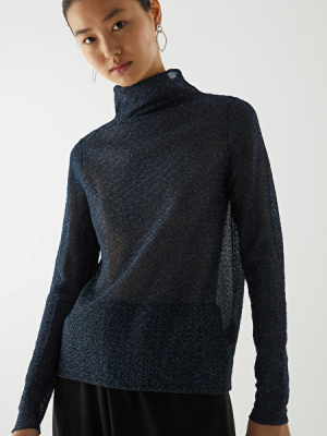 Turtleneck Lurex Top