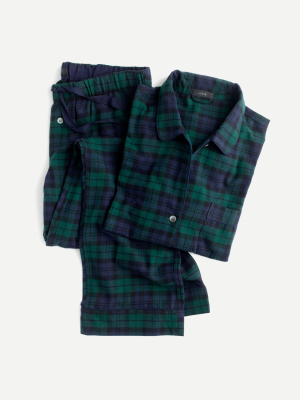 Black Watch Tartan Flannel Pajama Set