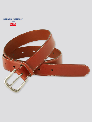 Women Leather Stitched Belt (ines De La Fressange)