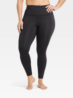 Women's Contour Curvy High-rise 7/8 Leggings With Power Waist 25" - All In Motion™ Black