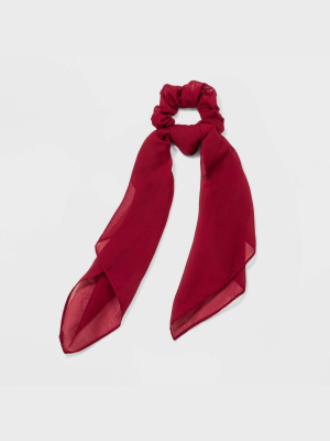 Solid Chiffon Multiple Ways To Wear Twister With Long Scarf Tails - Wild Fable™ Burgundy