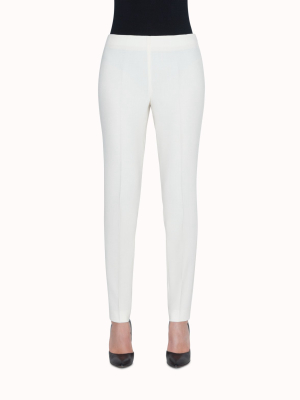 Side Zip Slim Leg Double Face Wool Pants