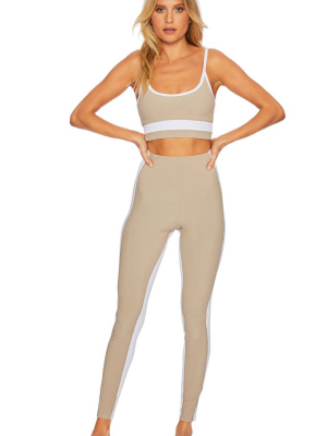 Colorblock Legging Tan White