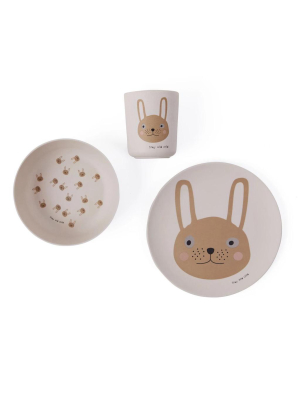 Rabbit Bamboo Tableware Set - Rose