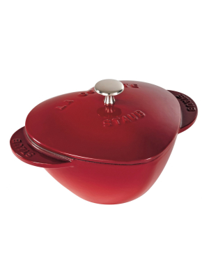 Staub Cast Iron 1.75-qt Heart Cocotte - Cherry