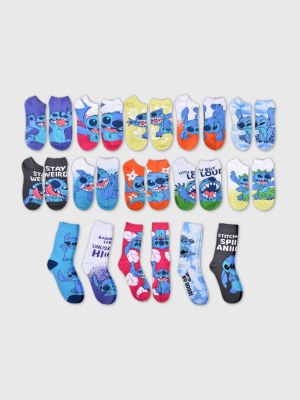 Women's Lilo & Stitch 15 Days Of Socks Advent Calendar - Assorted Colors 4-10