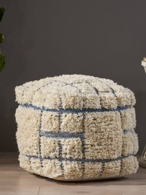 Allegra Boho Pouf Blue/white - Christopher Knight Home