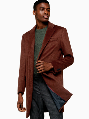 Rust Overcoat With Wool