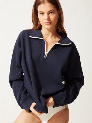 The Branded Solid Zip Pull-over