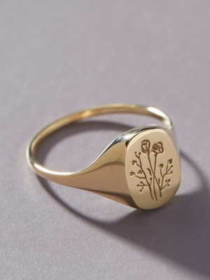 Claus Wildflower Signet Ring