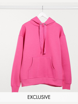 Chelsea Peers Exclusive Organic Cotton Heavy Weight Oversized Lounge Hoodie In Candy Pink