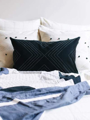 Anchal Project Geometric Stitch Lumbar Pillow