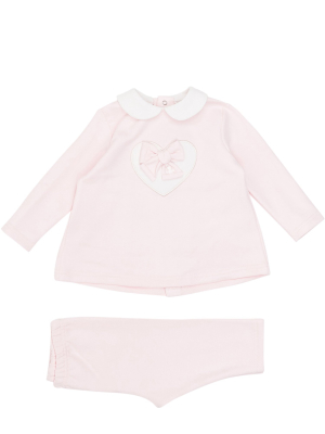 Le Bebé Enfant Bow Embellished Two-piece Set