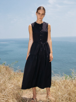 Freya Dress Black Washed Cotton