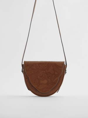 Embossed Leather Crossbody Bag