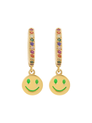 Enamel Rainbow Happy Midi Hoops