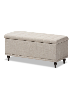 Kaylee Modern Classic Fabric Upholstered Button - Tufting Storage Ottoman Bench - Baxton Studio