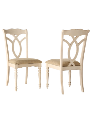 Set Of 2 Wakefield Dining Chair Wood Antique White - Inspire Q