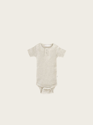 Organic Essential Tee Bodysuit - Oatmeal Marle