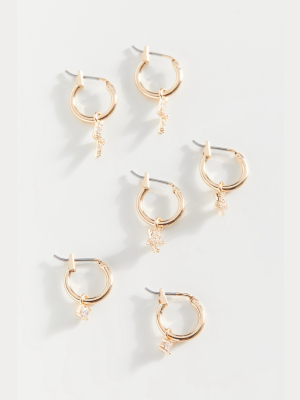 Calli Mini Charm Hoop Earring Set