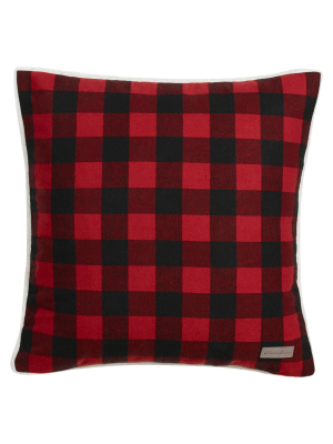 Cabin Plaid Flannel Sherpa Throw Pillow Red (20 X 20") - Eddie Bauer