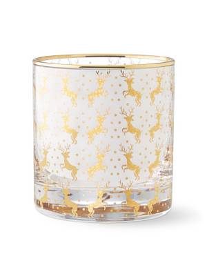 Gold Double Old-fashioned Glass, Stag