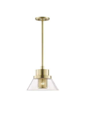 Paoli 1 Light Small Pendant Aged Brass