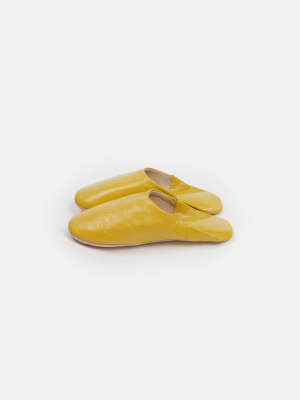 Moroccan Babouche Basic Slippers, Mustard