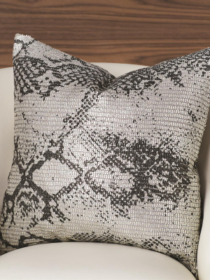 Shimmer Snake Skin Pillow Silver