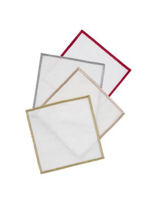 Bel Air Metallic Cocktail Napkins, S/4